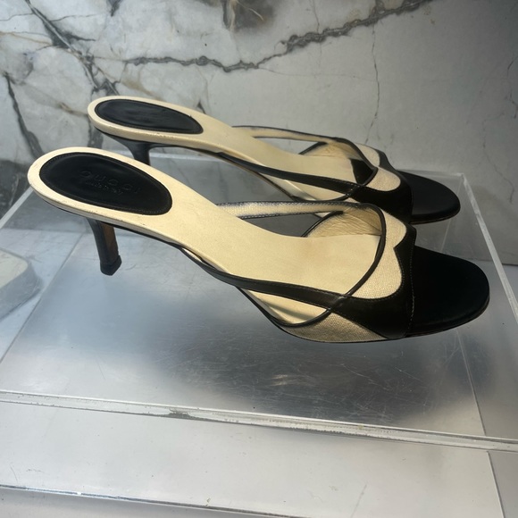 Gucci leather colorblock patten sandals - black sandals sz  7.5 B made in italy - Picture 3 of 16